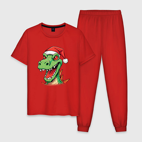 Мужская пижама Новогодний малыш-дракон / Красный – фото 1