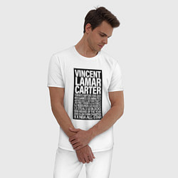 Пижама хлопковая мужская Vince Carter, цвет: белый — фото 2