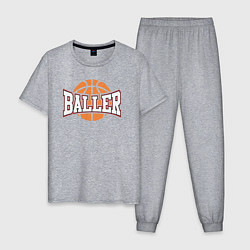 Пижама хлопковая мужская Baller style, цвет: меланж