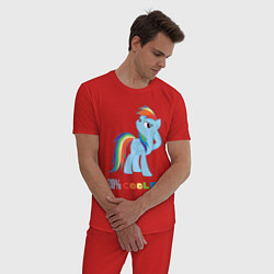 Пижама хлопковая мужская Крутая Рейнбоу Дэш, цвет: красный — фото 2