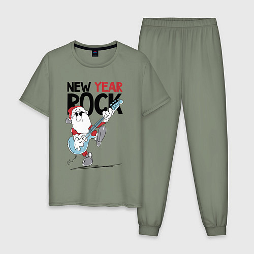 Мужская пижама New year - rock / Авокадо – фото 1