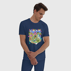 Пижама хлопковая мужская System of a Down мультяшный стиль, цвет: тёмно-синий — фото 2