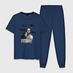 Пижама хлопковая мужская Титаник из 90-х, цвет: тёмно-синий