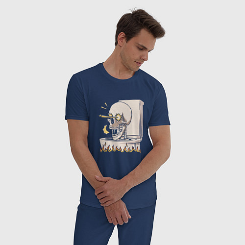 Мужская пижама Skull skibidi toilet / Тёмно-синий – фото 3