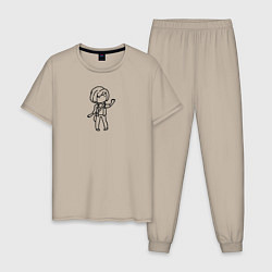 Пижама хлопковая мужская Макс Колфилд Life is Strange, цвет: миндальный