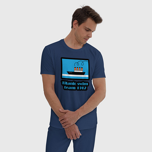 Мужская пижама Команда по плаванию с Титаника / Тёмно-синий – фото 3