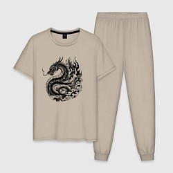 Мужская пижама Японский дракон - ирезуми