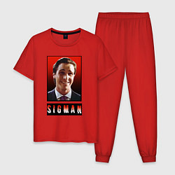 Пижама хлопковая мужская Sigman, цвет: красный