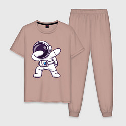 Пижама хлопковая мужская Космонавт dab, цвет: пыльно-розовый