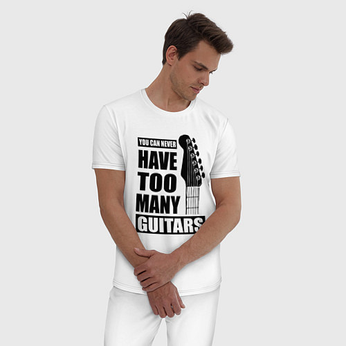 Мужская пижама Не может быть много гитар / Белый – фото 3