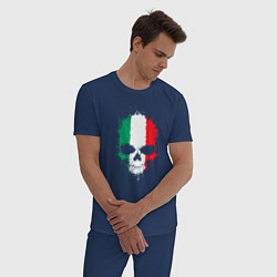 Пижама хлопковая мужская Череп Италия, цвет: тёмно-синий — фото 2