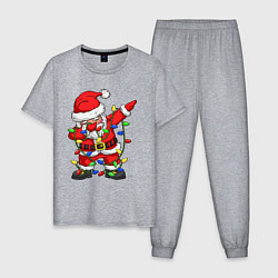 Мужская пижама Санта Клаус и гирлянда