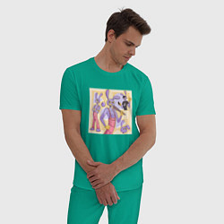 Пижама хлопковая мужская Джекс Удивительный цифровой цирк, цвет: зеленый — фото 2