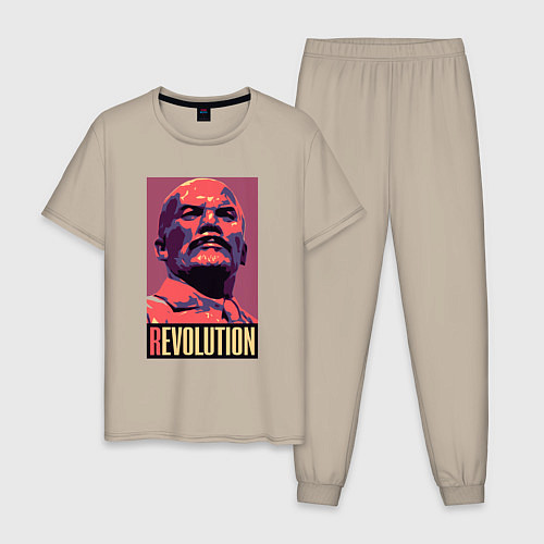 Мужская пижама Lenin revolution / Миндальный – фото 1