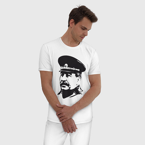 Мужская пижама Сталин в фуражке / Белый – фото 3