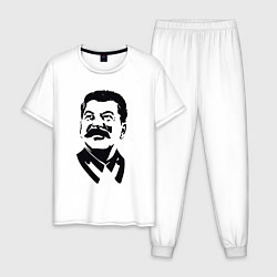 Пижама хлопковая мужская Образ Сталина, цвет: белый