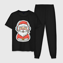 Мужская пижама Дед Мороз в наушниках