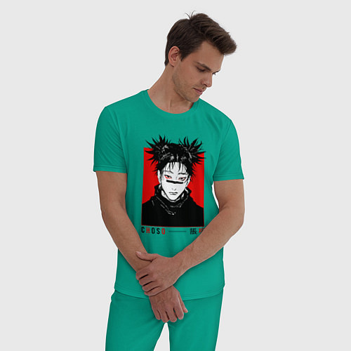 Мужская пижама Чосо - Магическая битва / Зеленый – фото 3