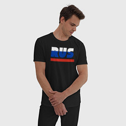 Пижама хлопковая мужская Rus, цвет: черный — фото 2