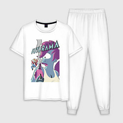 Пижама хлопковая мужская Лила и Фрай, цвет: белый