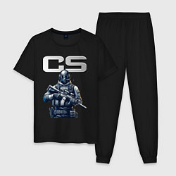Пижама хлопковая мужская Counter Strike - stormtrooper, цвет: черный