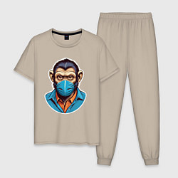 Мужская пижама Портрет обезьяны в маске