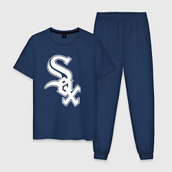 Пижама хлопковая мужская Chicago white sox - baseball, цвет: тёмно-синий