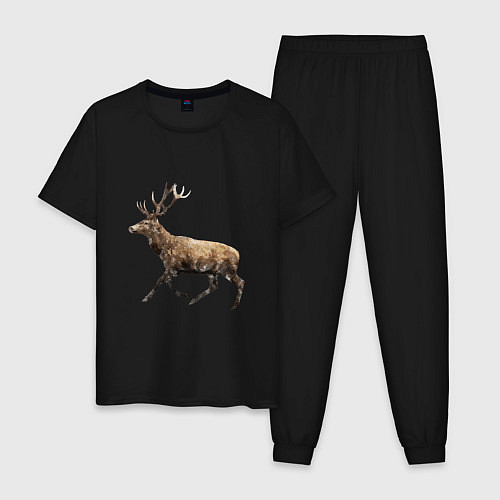 Мужская пижама Рогатый олень / Черный – фото 1