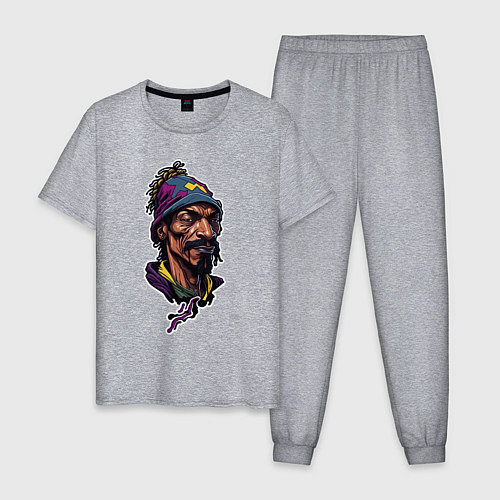 Мужская пижама Snoop dogg head / Меланж – фото 1