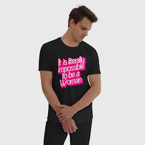 Мужская пижама Буквально невозможно быть женщиной / Черный – фото 3