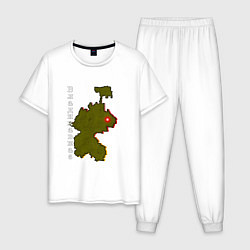 Пижама хлопковая мужская Осетия Владикавказ, цвет: белый