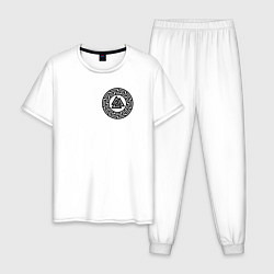 Пижама хлопковая мужская Валькнут на груди, цвет: белый