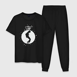 Пижама хлопковая мужская Майкл Джексон король, цвет: черный
