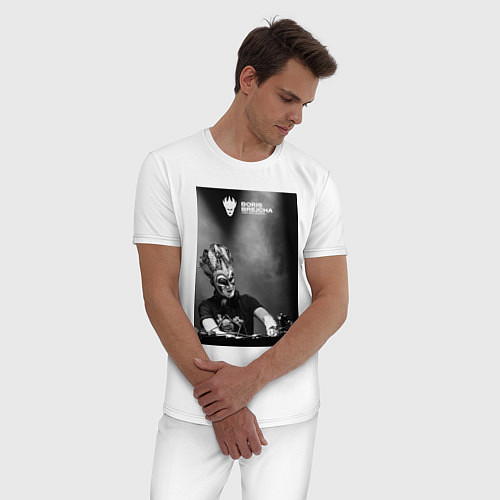 Мужская пижама Boris Brejcha high tech minimal / Белый – фото 3