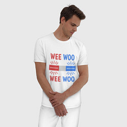 Пижама хлопковая мужская Wee woo, цвет: белый — фото 2