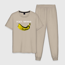 Пижама хлопковая мужская Dolce Banana, цвет: миндальный