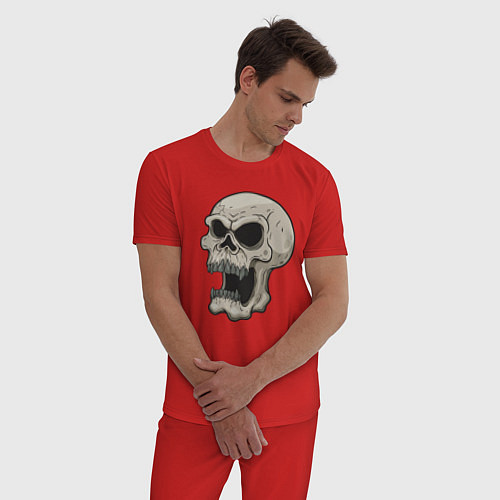 Мужская пижама Кричащий череп / Красный – фото 3