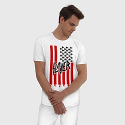 Пижама хлопковая мужская Slayer Flag, цвет: белый — фото 2