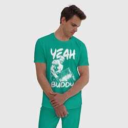 Пижама хлопковая мужская Ронни Коулман, цвет: зеленый — фото 2