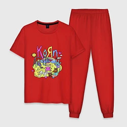 Пижама хлопковая мужская Korn - childs, цвет: красный
