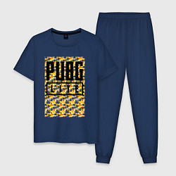 Пижама хлопковая мужская Pabg жёлтый милитари, цвет: тёмно-синий