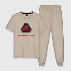 Пижама хлопковая мужская Command & Conquer: Братство НОД, цвет: миндальный