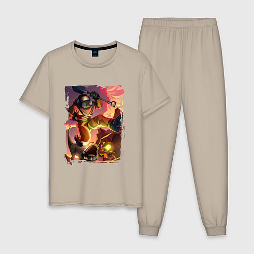 Мужская пижама Lethal Сompany: Running Fugu / Миндальный – фото 1