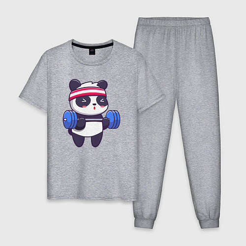 Мужская пижама Панда в качалке / Меланж – фото 1