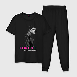 Пижама хлопковая мужская Joy Division - Control film, цвет: черный