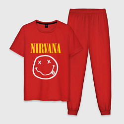 Пижама хлопковая мужская Nirvana original, цвет: красный