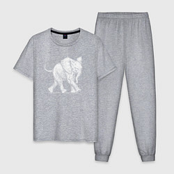 Пижама хлопковая мужская Белый слоненок, цвет: меланж