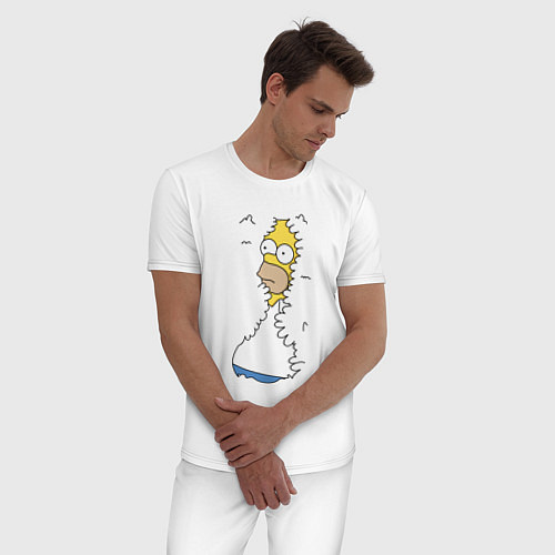 Мужская пижама Гомер в кустах / Белый – фото 3