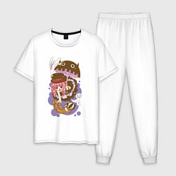 Пижама хлопковая мужская Перона чиби - One Piece, цвет: белый