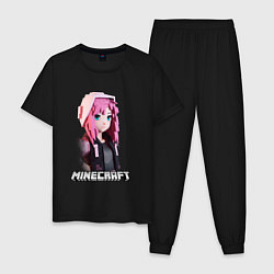 Мужская пижама Minecraft девушка розовые волосы